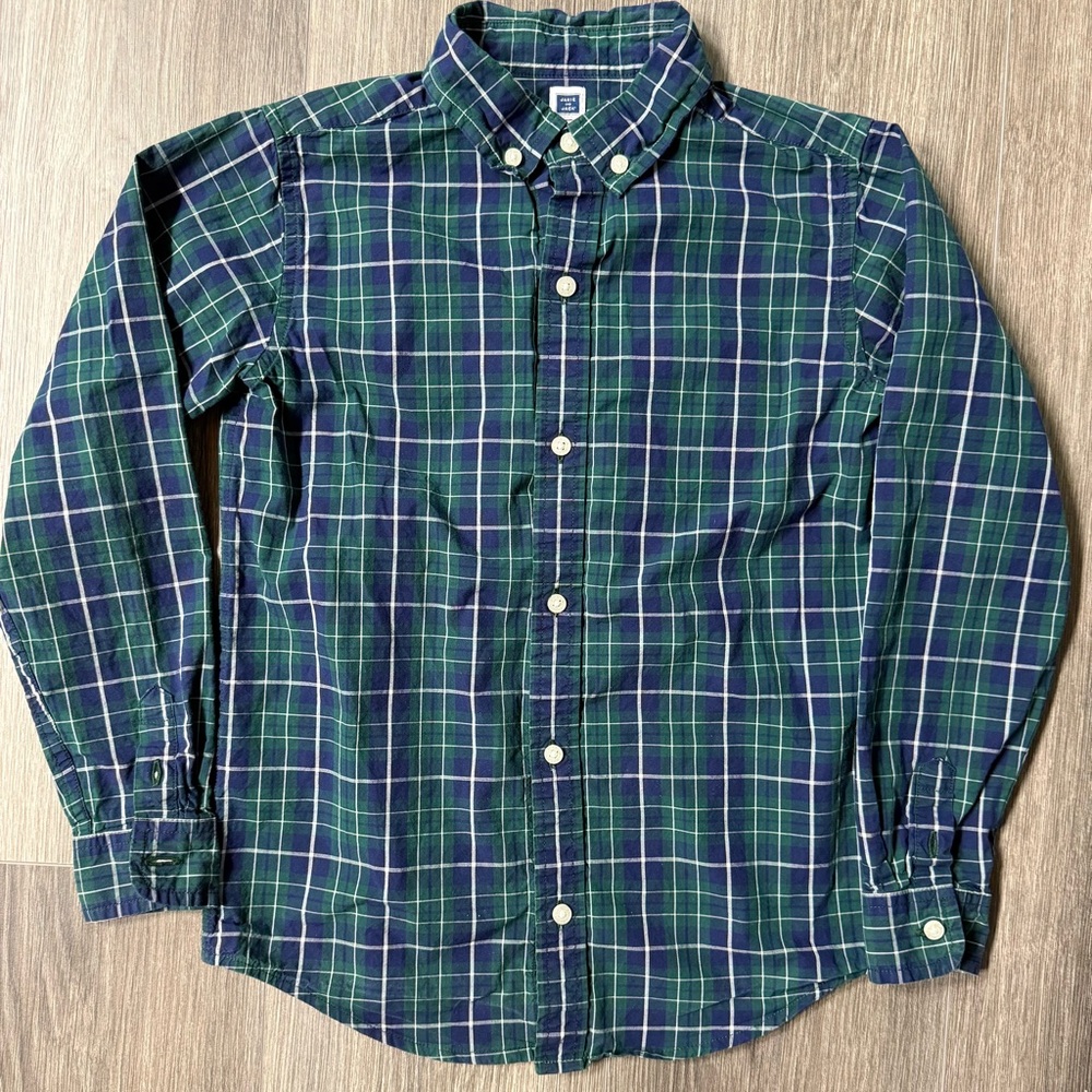 Janie and Jack Lot of 4 LS Boys Plaid Button-Down Shirts Size 8 - Picture 2 of 14